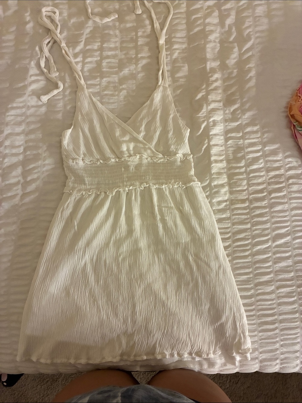 Liberty Love White Smocked Waist Slip Chemise